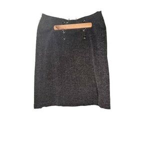 Kasper Skirt Womens 8 White Black Above Knee A Line Lined Chevron Lined Zipper